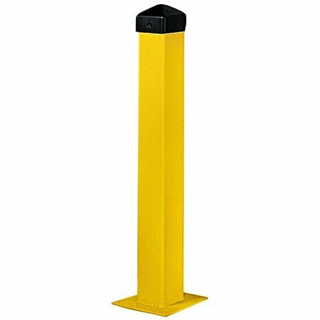 EAGLE MFG 1752 5'' x 24'' Safety Yellow Steel Square Bollard Post 8441752